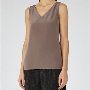 Reiss Silk-Front Tank